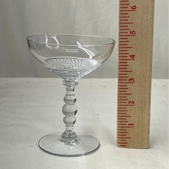 3 Duncan Miller Clear Glass Teardrop Champagnes Tall Sherbets Glasses - Picture 3 of 5